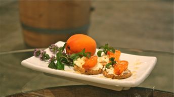 Grilled Washington Apricots with Hazelnut Shortbread